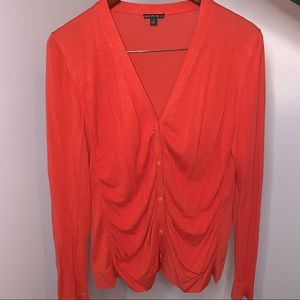 Coral Ruched Cardigan